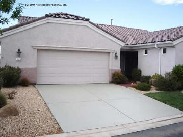 Cleaned concrete driveway